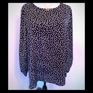 Chico’s Size 2 (L) Navy Blue with White Dots